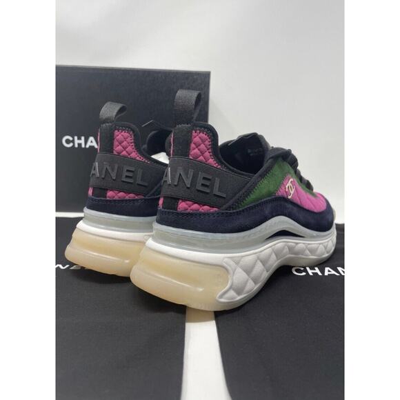 Chanel 21K Sneakers Pink, Green, Dark Pink NIB Size 37.5 - Picture 3 of 8